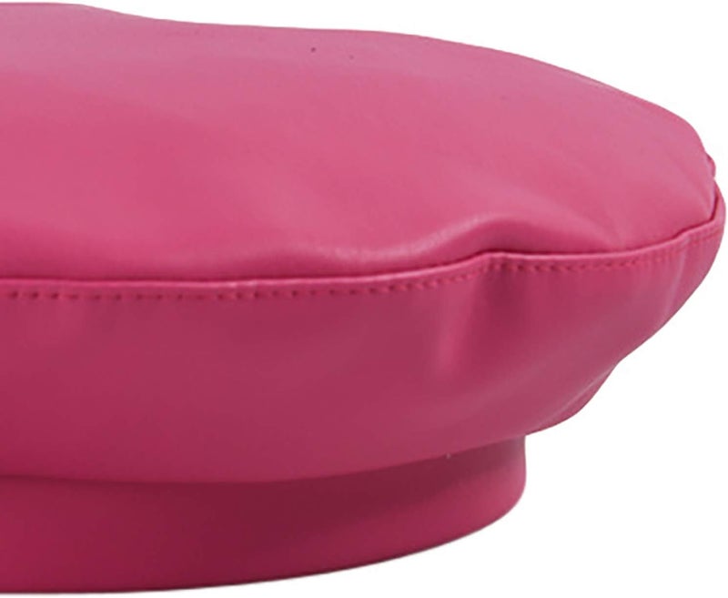 MINGSEECESS Women PU Leather French Black Beret Hat Causal Beanie Hat - Image 5